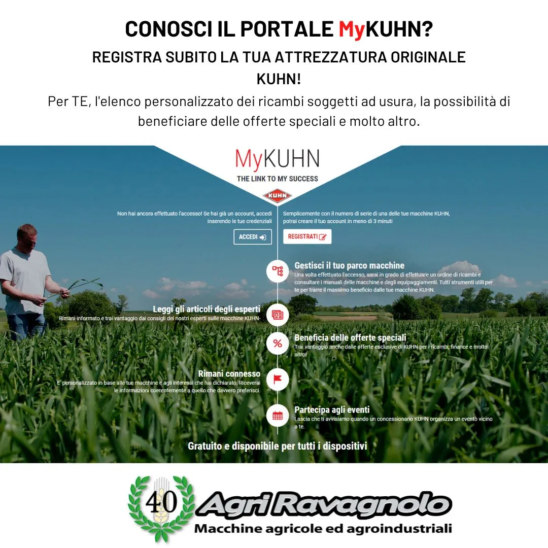 RIMETTI A NUOVO LA TUA MACCHINA KUHN PER LA NUOVA STAGIONE! SONO APERTI GLI ORDINI PRESTAGIONALI!
