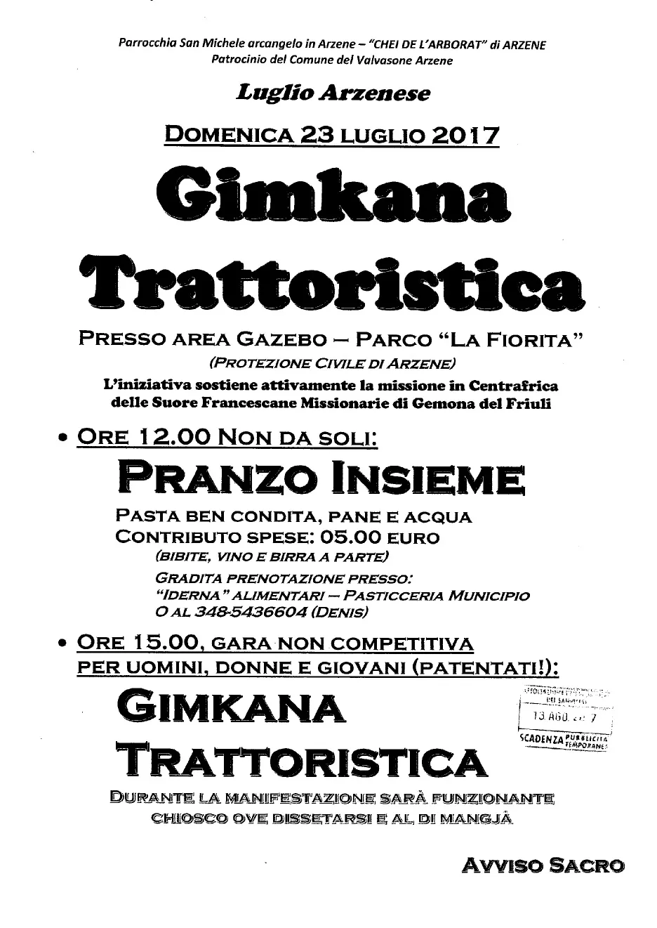 GIMKANA TRATTORISTICA – Domenica 23 luglio 2017