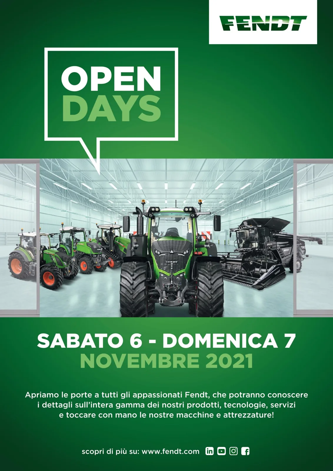 OPEN DAYS FENDT – 6 E 7 NOVEMBRE 2021