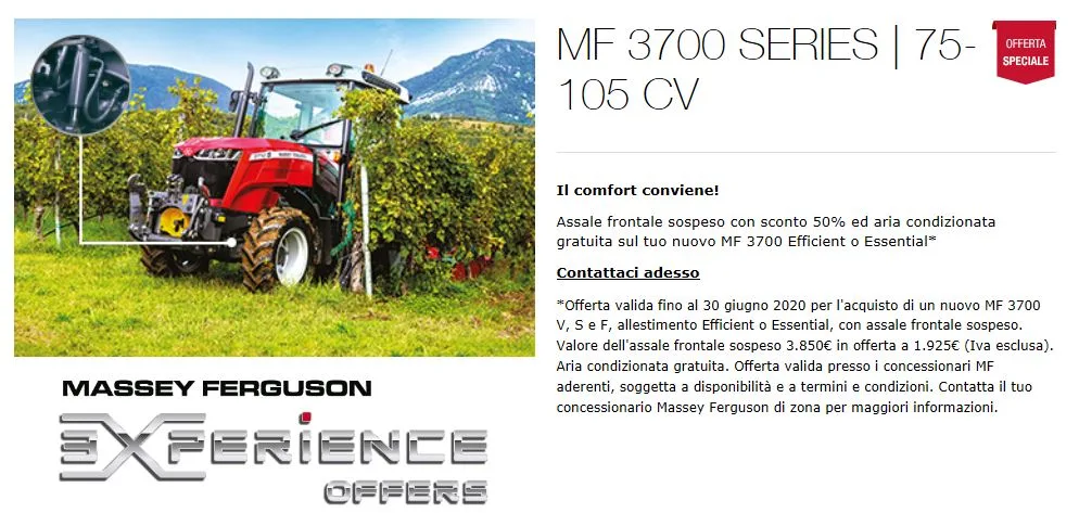 STREPITOSE OFFERTE MASSEY FERGUSON VALIDE FINO AL 30.06.2020