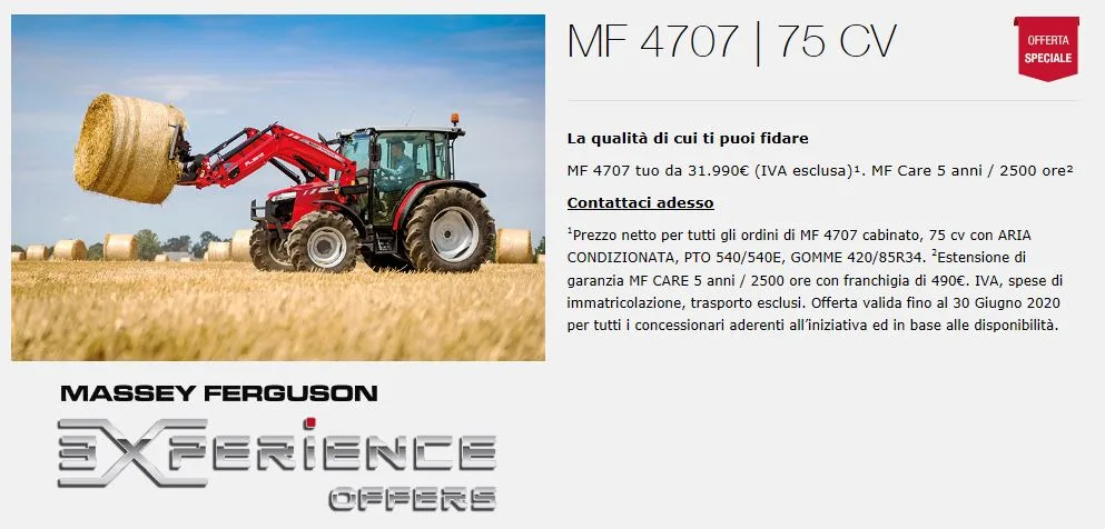 STREPITOSE OFFERTE MASSEY FERGUSON VALIDE FINO AL 30.06.2020