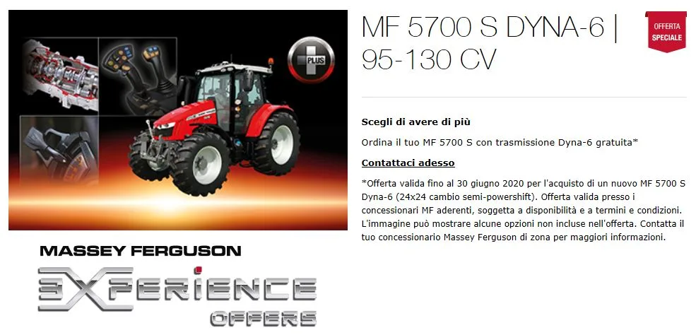 STREPITOSE OFFERTE MASSEY FERGUSON VALIDE FINO AL 30.06.2020