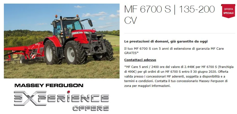 STREPITOSE OFFERTE MASSEY FERGUSON VALIDE FINO AL 30.06.2020