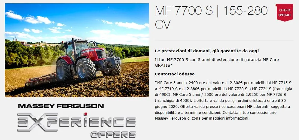 STREPITOSE OFFERTE MASSEY FERGUSON VALIDE FINO AL 30.06.2020