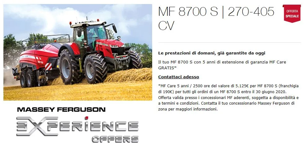 STREPITOSE OFFERTE MASSEY FERGUSON VALIDE FINO AL 30.06.2020